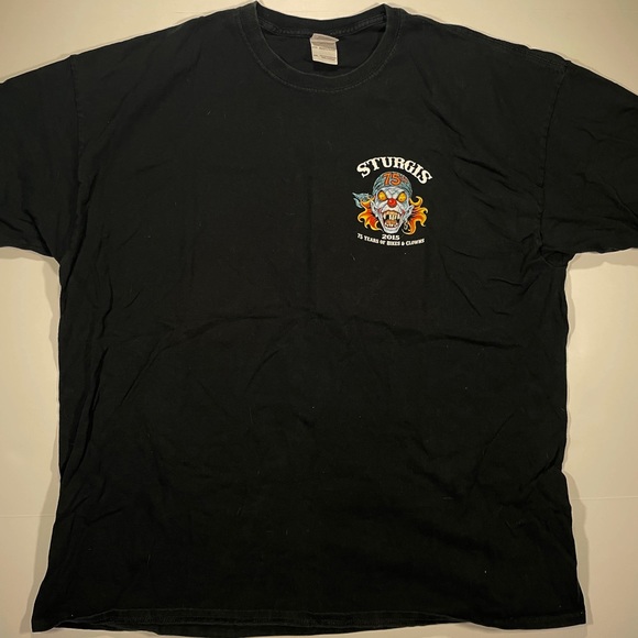 Sturgis 2015 - 75 Years Of Bikes & Clowns Short Sleeve Clown Graphic T-Shirt 2XL - Picture 2 of 6